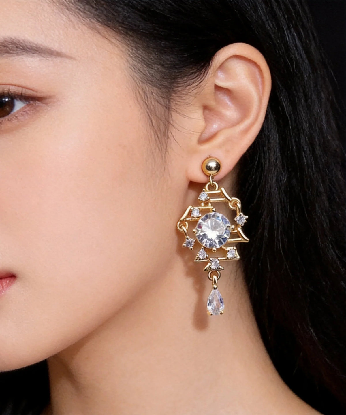 Women's Drop Earrings Zircon Accent 3