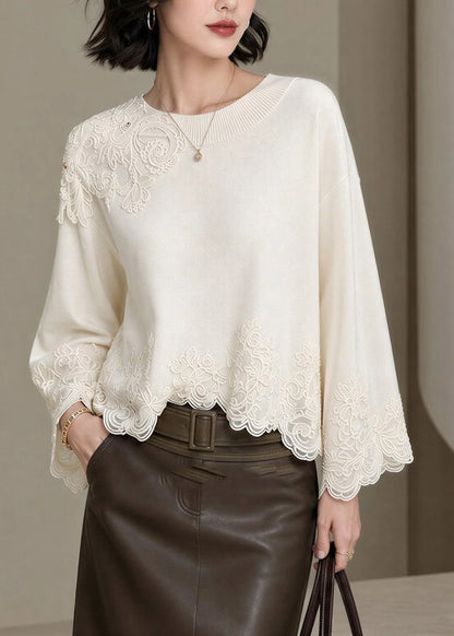 Women's Embroidered Lace Patchwork Top Fall Style 2