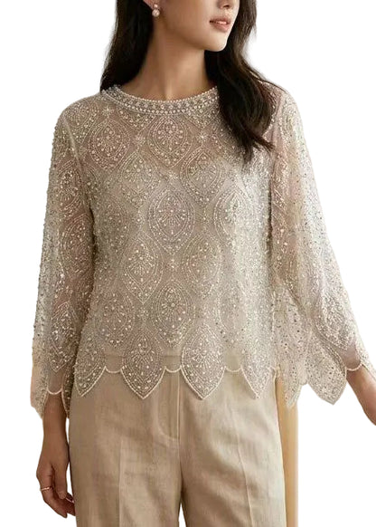 Women’s Embroidered Tulle Top Summer Style 0