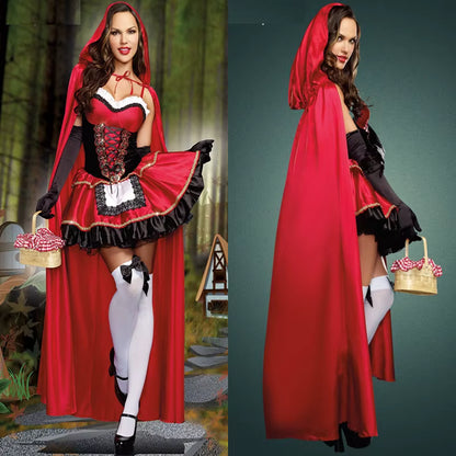 Women's Fairy Tale Dress and Cloak Costume Set 0