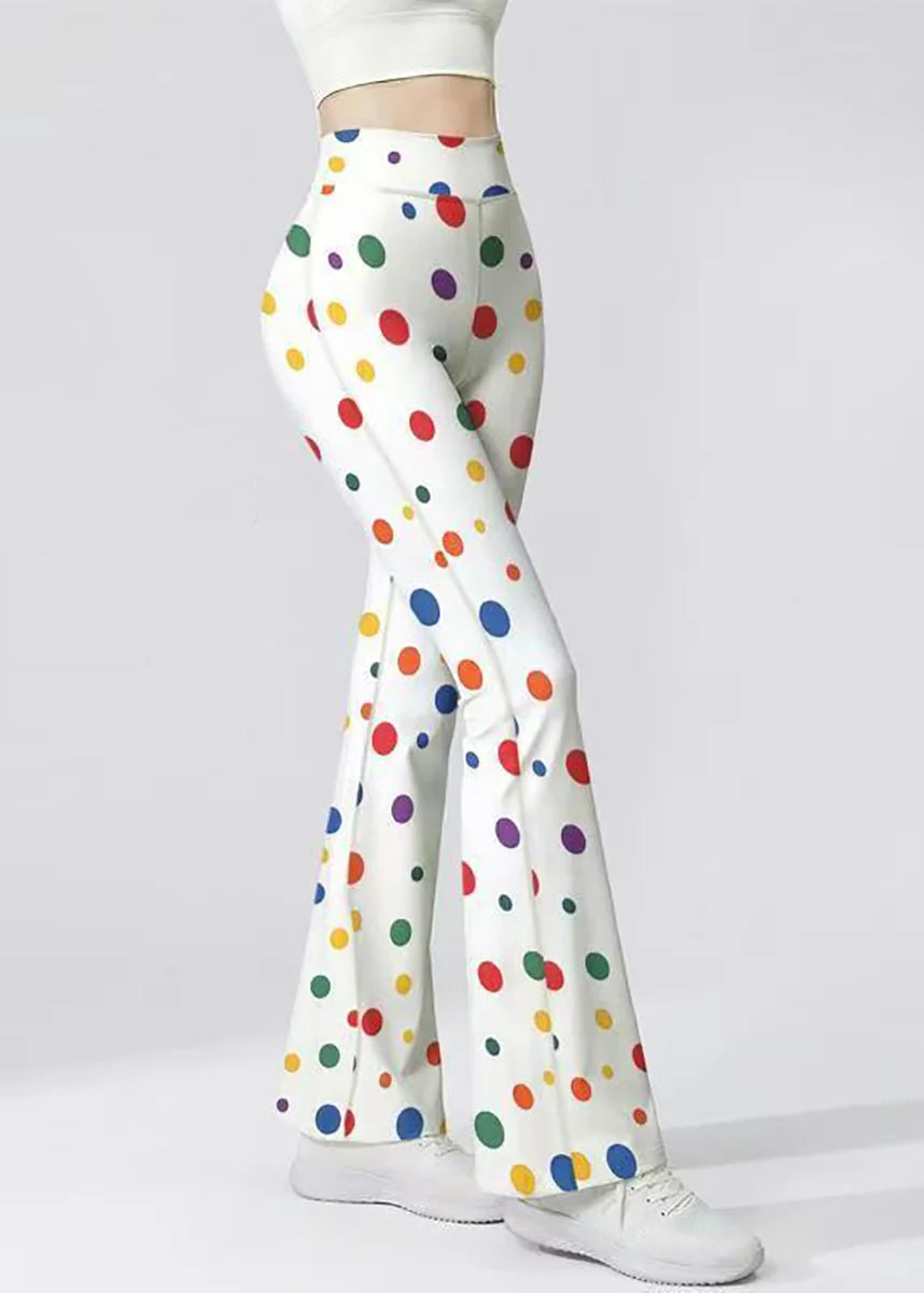 Women's Flare Yoga Pants High Waist Colorful Dot Design 2