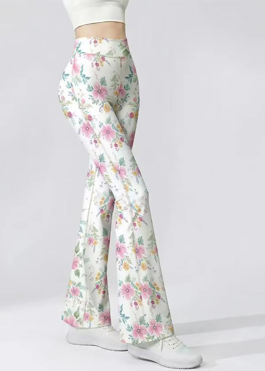 Women's Flare Yoga Pants High Waist Floral Print 2