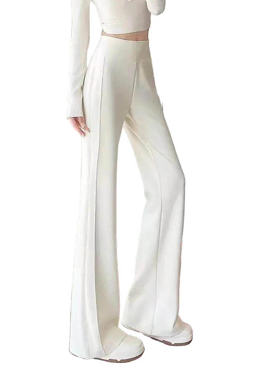 Women's Flared Suit Pants Draped High Waist 0