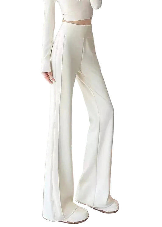 Women's Flared Suit Pants Draped High Waist 0