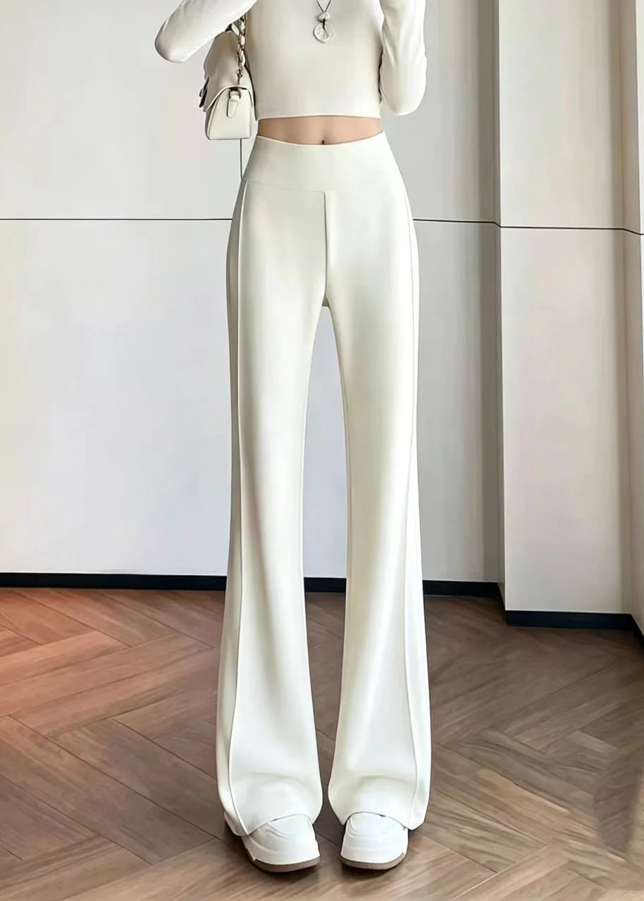 Women's Flared Suit Pants Draped High Waist 1