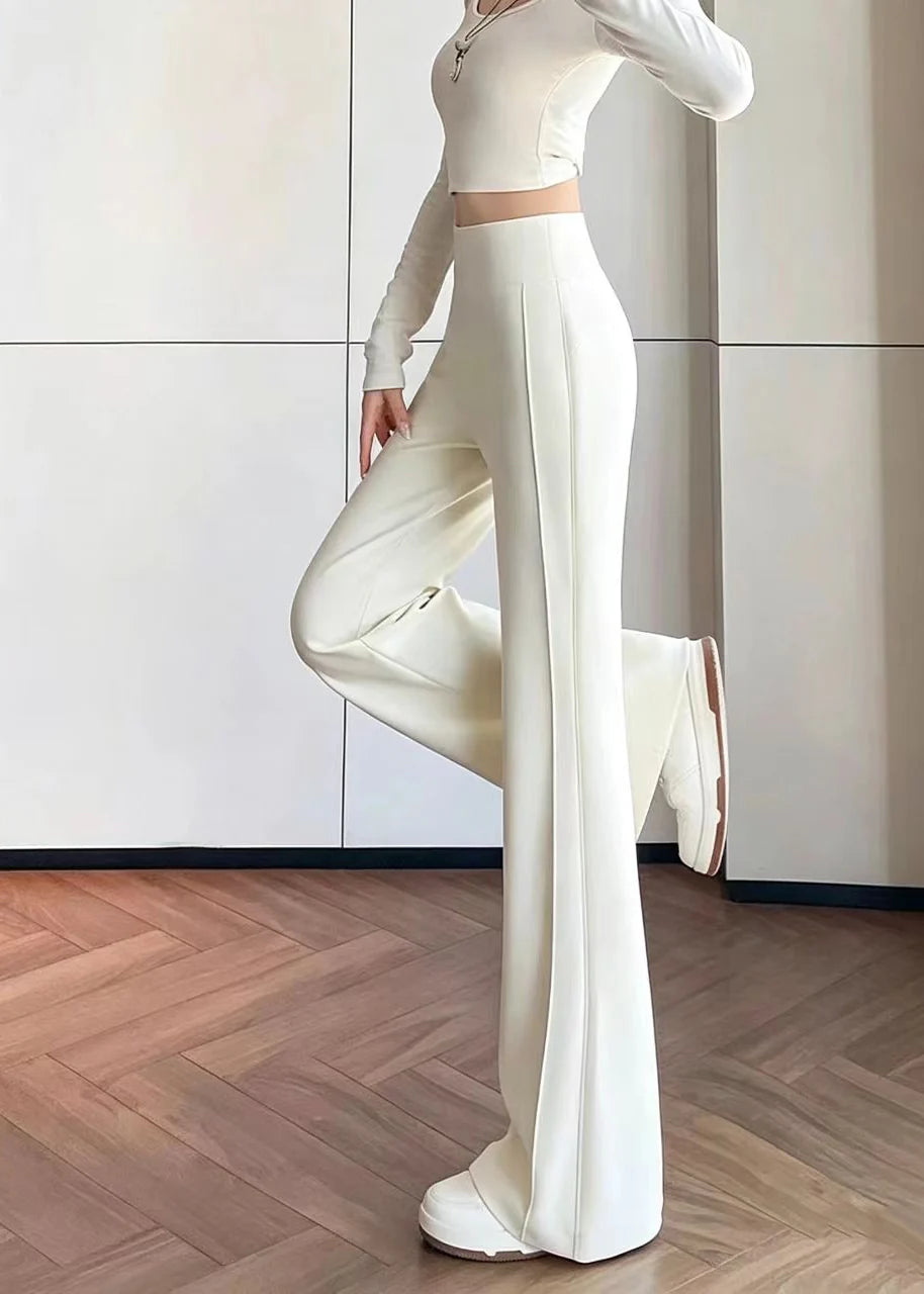 Women's Flared Suit Pants Draped High Waist 3