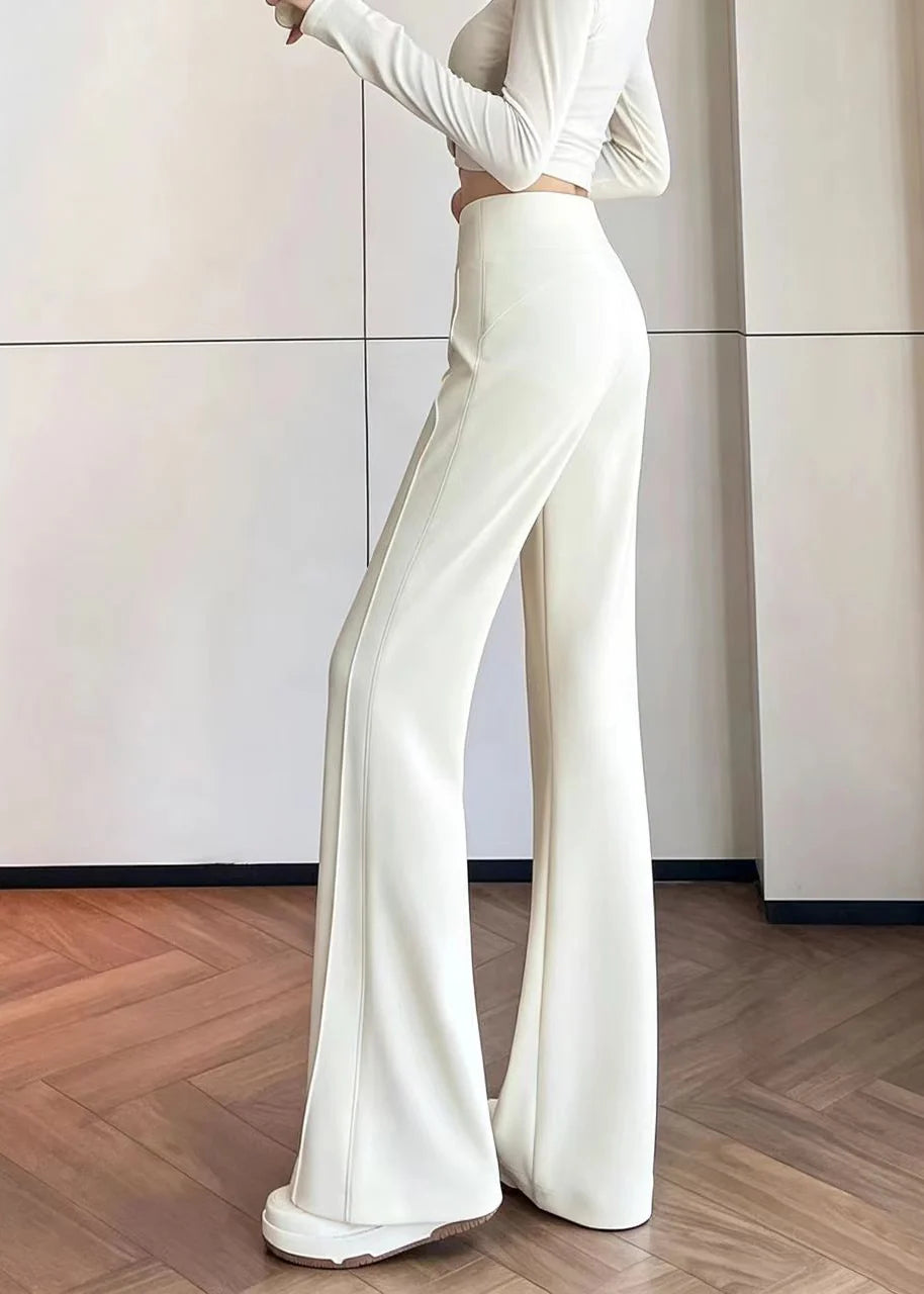 Women's Flared Suit Pants Draped High Waist 4