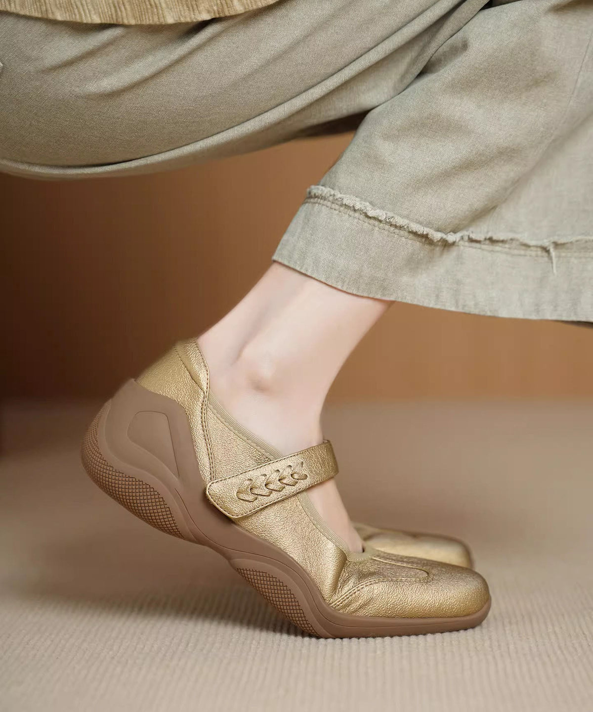 Women's Flat Shoes Buckle Strap Design 4
