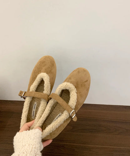 Women's Flat Shoes Buckle Strap Round Toe 2