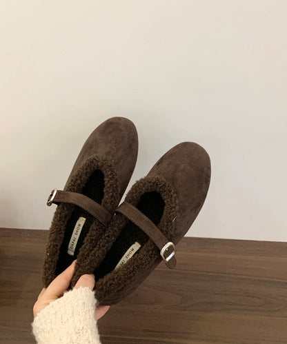 Women's Flat Shoes Buckle Strap Round Toe 3