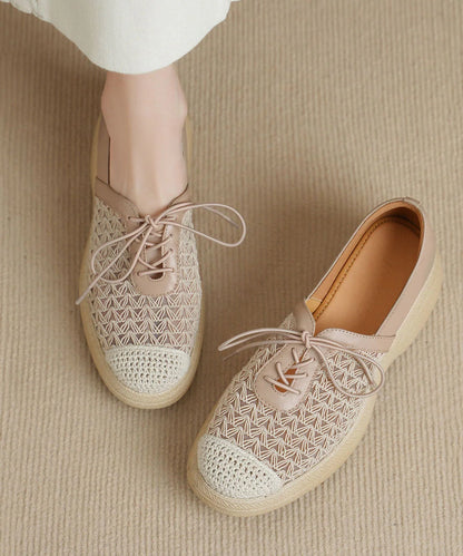 Women's Flat Shoes Hollow Out Spliced Design 0