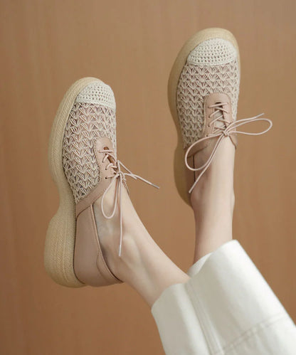 Women's Flat Shoes Hollow Out Spliced Design 2