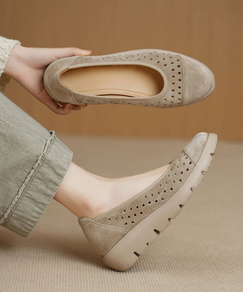 Women's Flat Shoes Retro Hollow Out Design 0