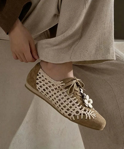 Women's Flats Lace-Up Floral Design Casual Shoes 2