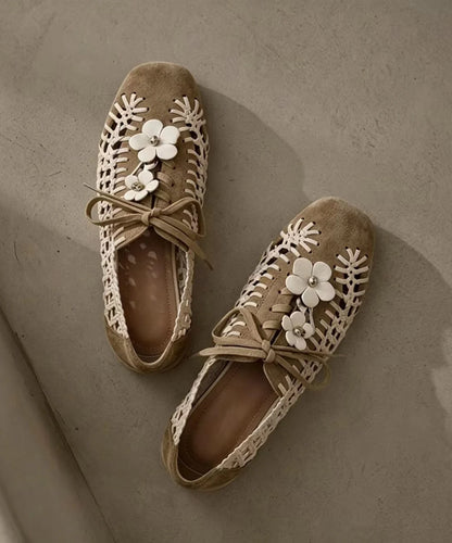 Women's Flats Lace-Up Floral Design Casual Shoes 3