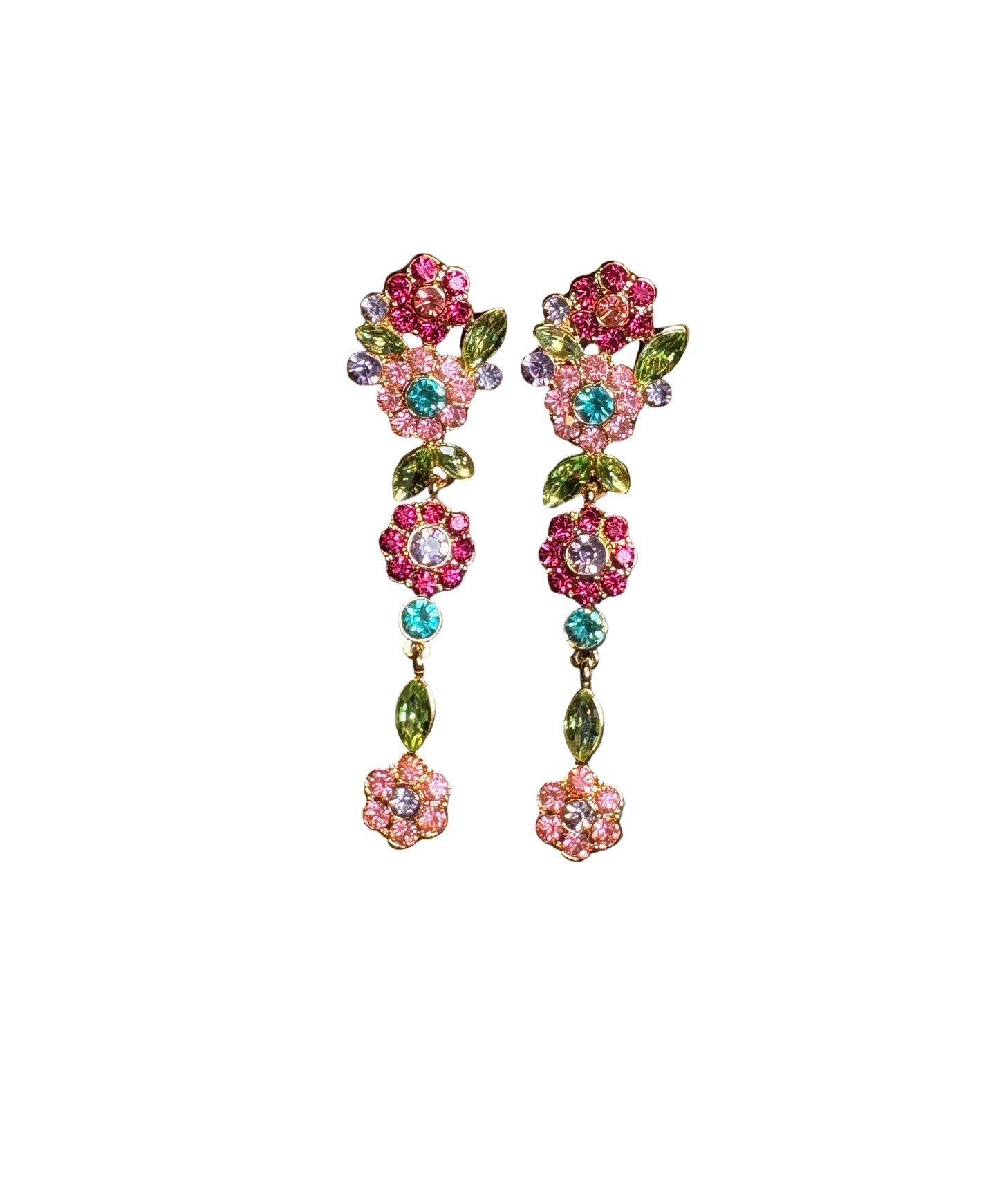 Women's Floral Drop Earrings Rainbow Alloy Design 0