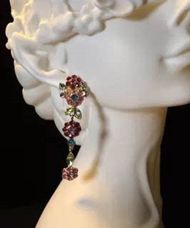 Women's Floral Drop Earrings Rainbow Alloy Design 1