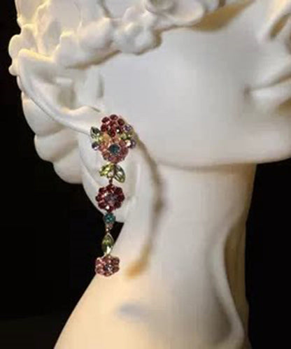 Women's Floral Drop Earrings Rainbow Alloy Design 1