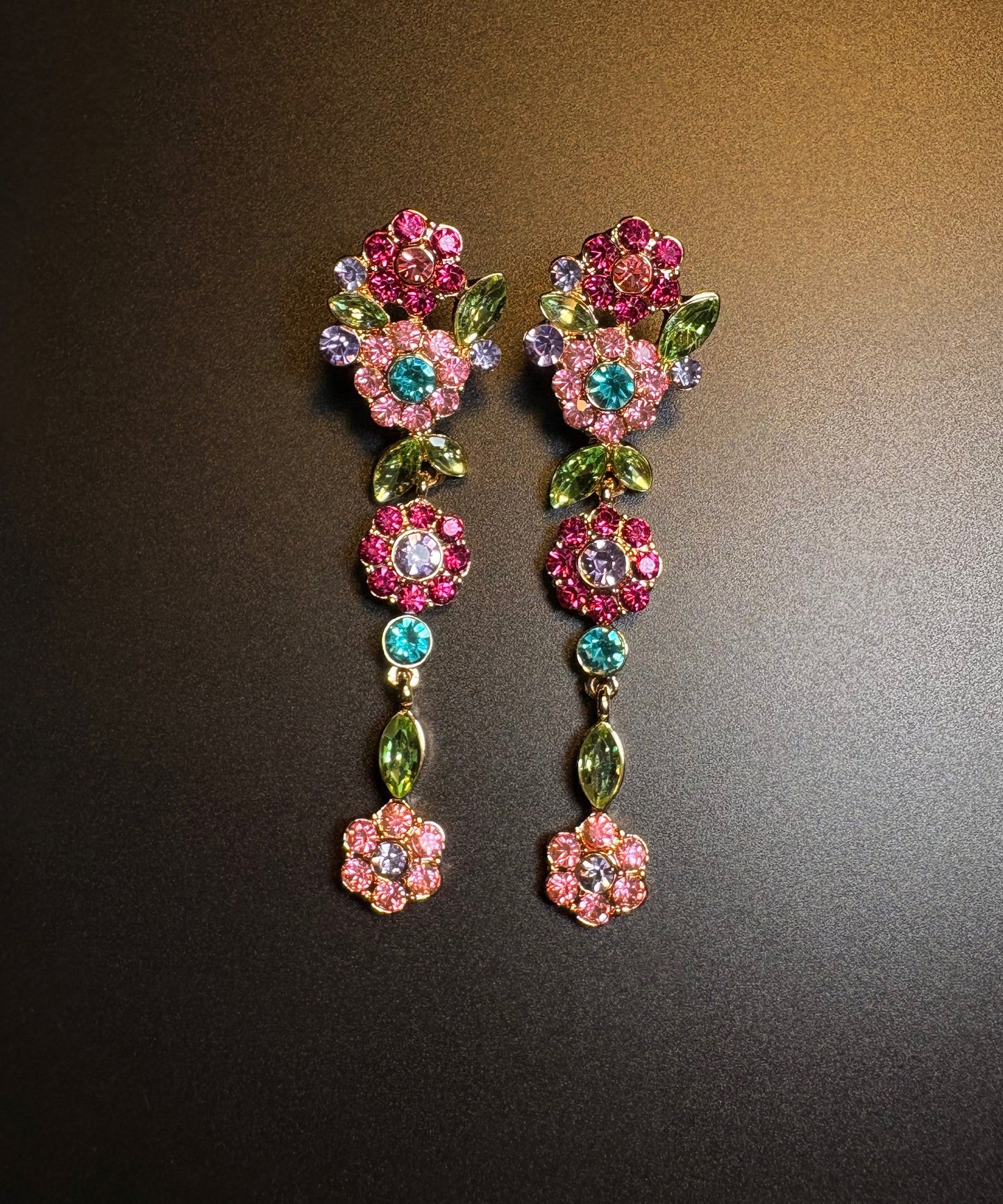 Women's Floral Drop Earrings Rainbow Alloy Design 2