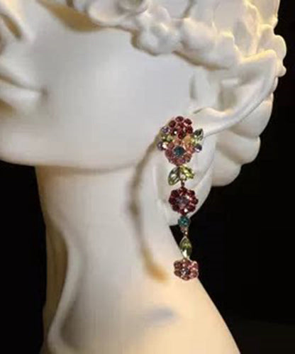 Women's Floral Drop Earrings Rainbow Alloy Design 3