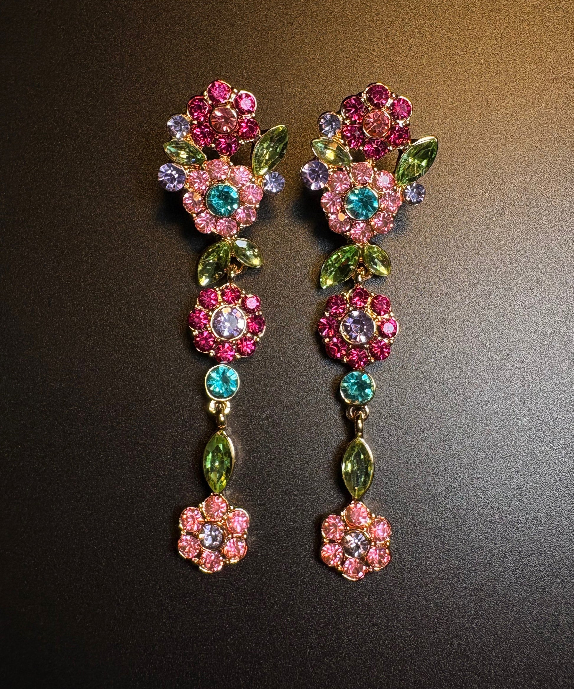 Women's Floral Drop Earrings Rainbow Alloy Design 4