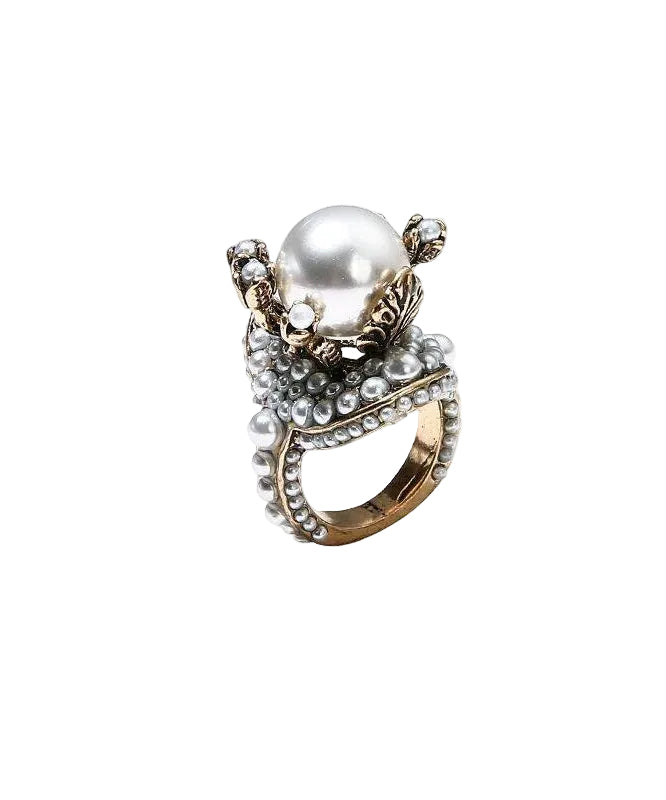 Women's Floral Pearl Ring Fashion Accessory 4