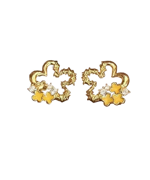 Women's Floral Stud Earrings Vintage Style 0