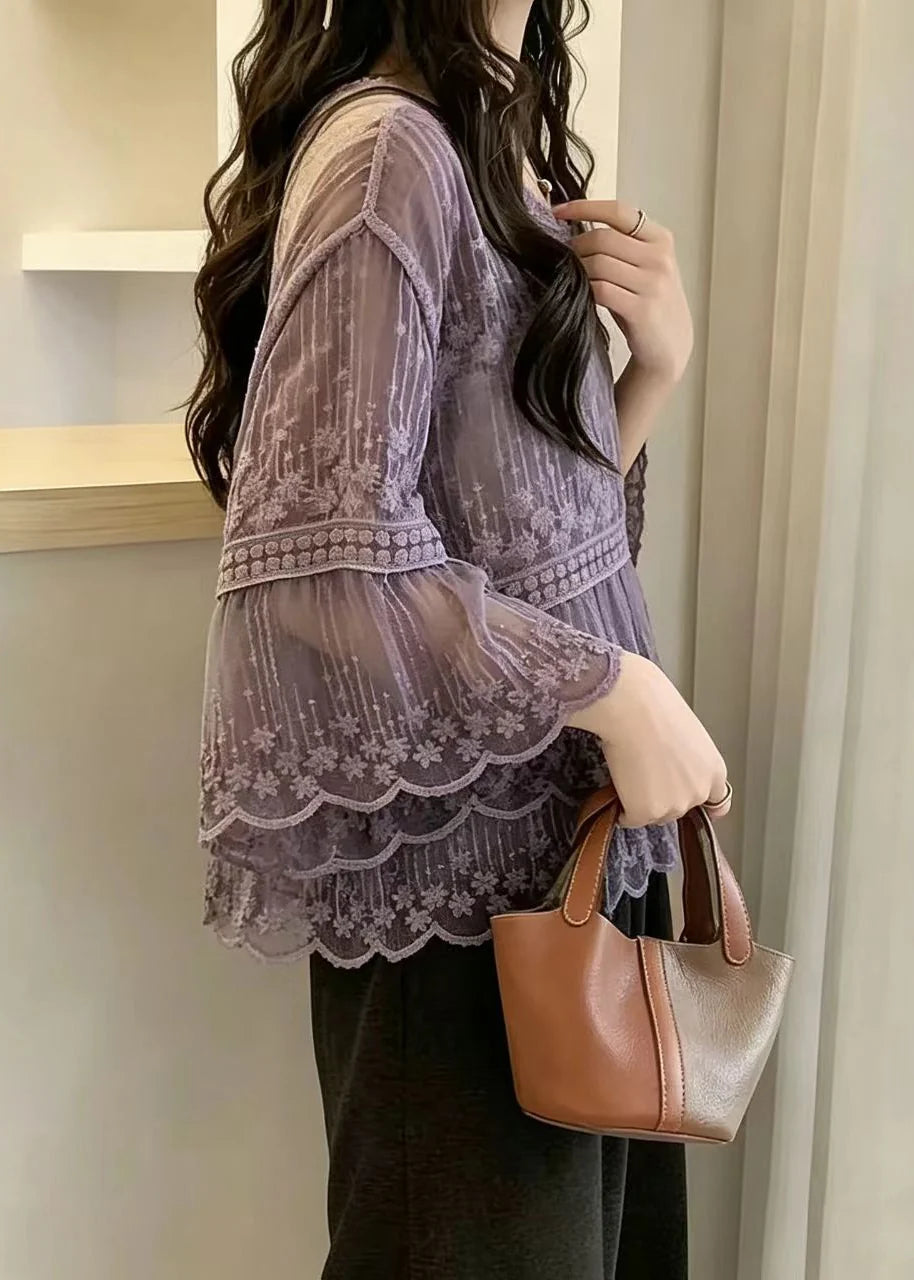 Women's Going Out Top V Neck Flare Sleeve Blouse 2