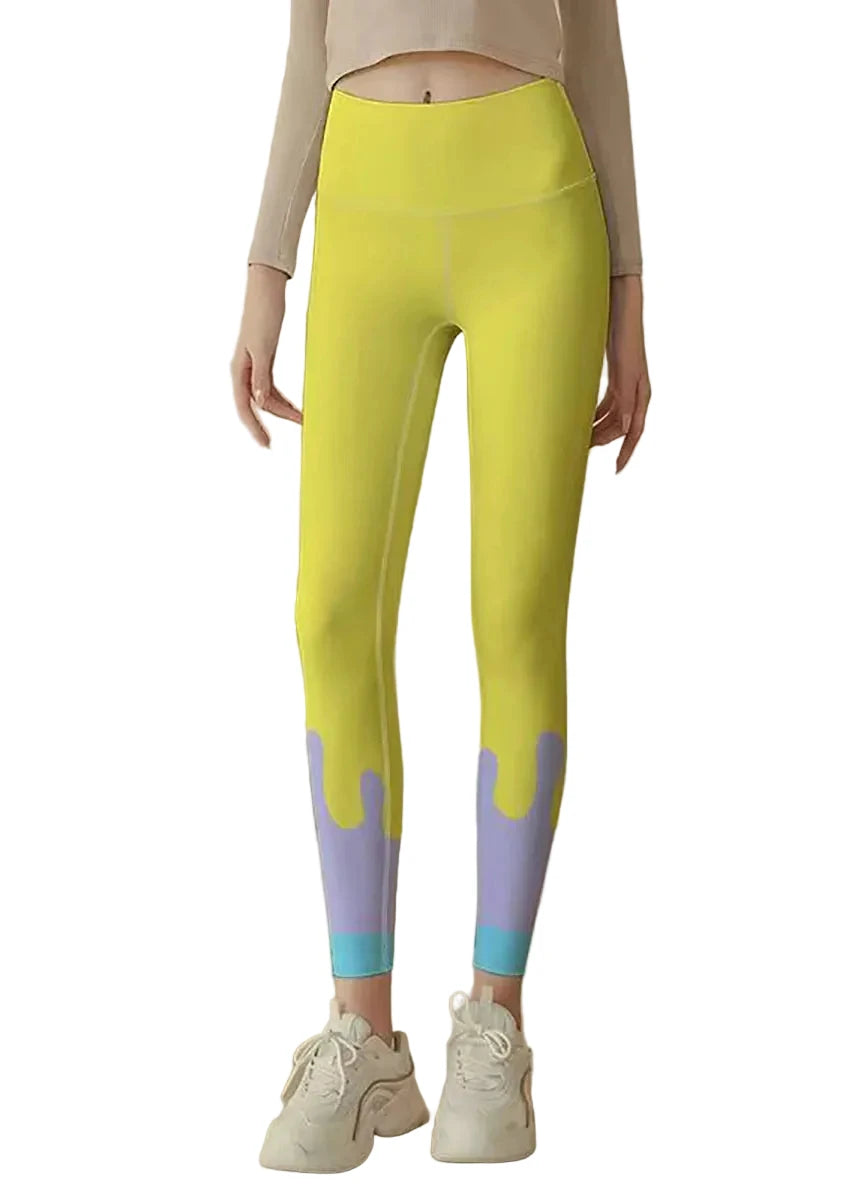 Women's Gym Leggings High Waist Capri with Scrunch Seam Detail 0