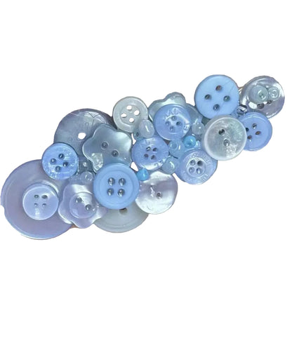 Women's Hairpin Blue Acrylic Button Design 0