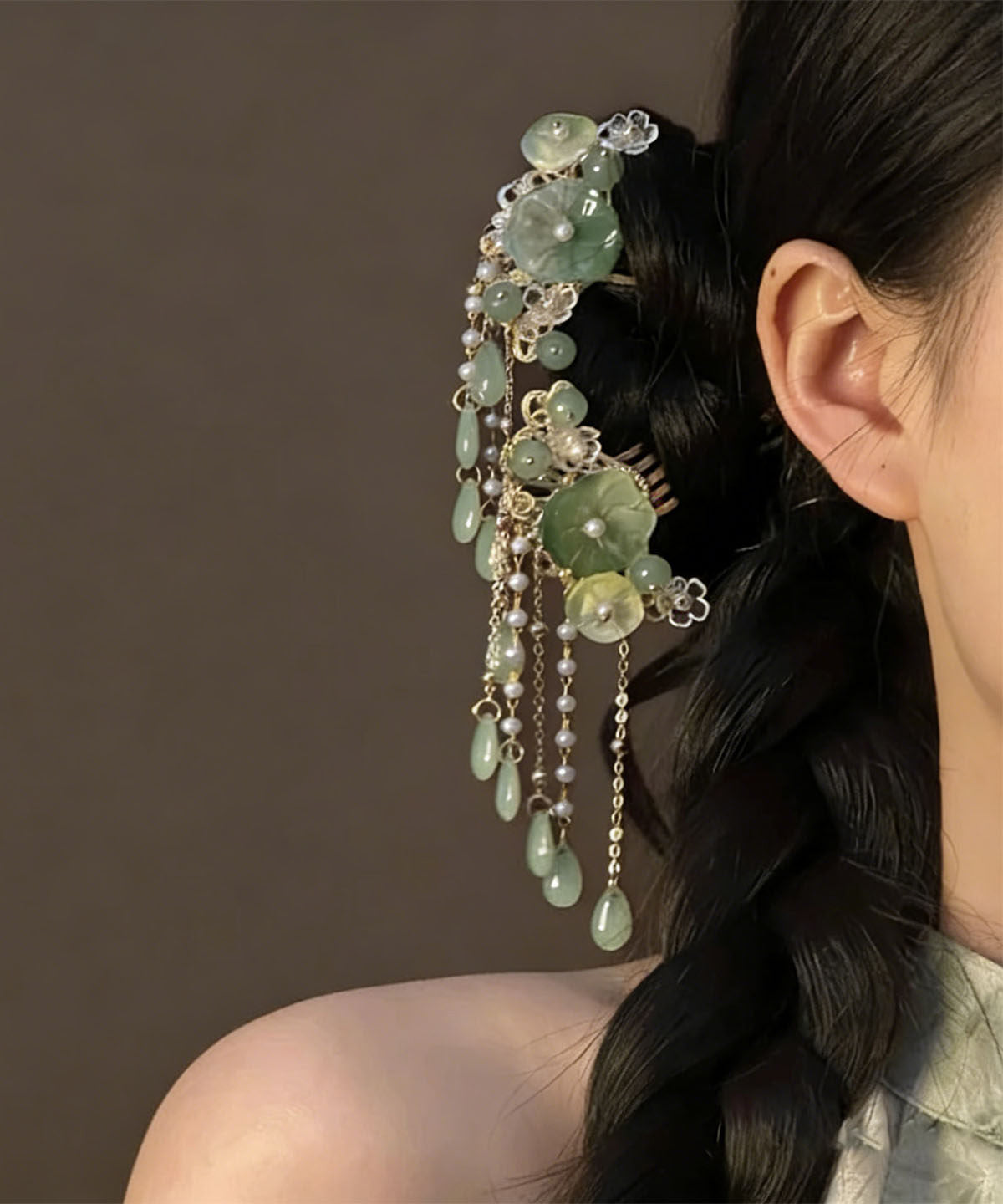 Women's Hairpin Floral Tassel Style 0