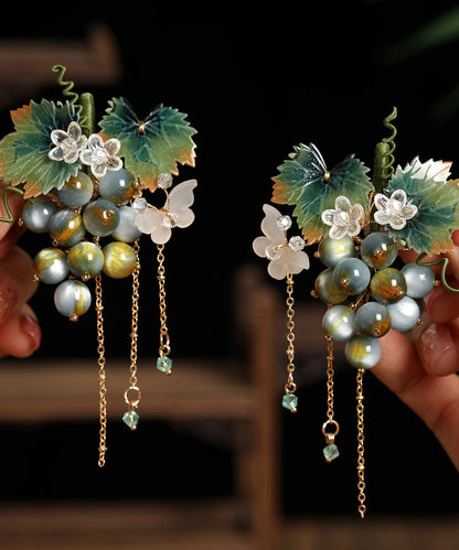 Women's Hairpin Pair with Grape Tassel Design 3