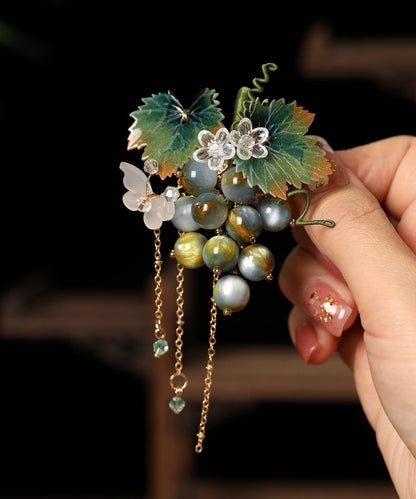 Women's Hairpin Pair with Grape Tassel Design 4