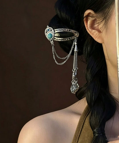 Women's Hairpin Tassel Accent with Sterling Silver and Turquoise Detail 0
