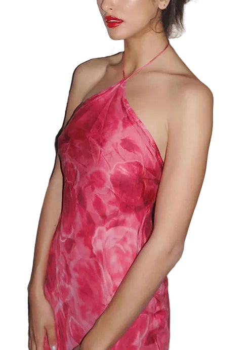 Women's Halter Dress Floral Print Summer Style 4