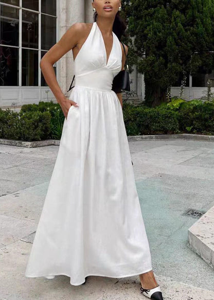 Women's Halter Dress V Neck Summer Style 1