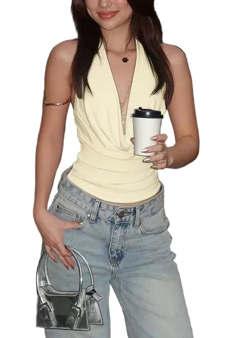 Women's Halter Tank Top Backless Summer Style 0