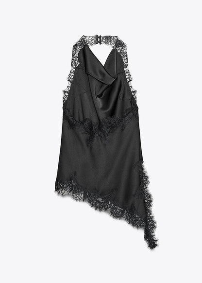 Women's Halter Top Asymmetrical Lace Patchwork 3