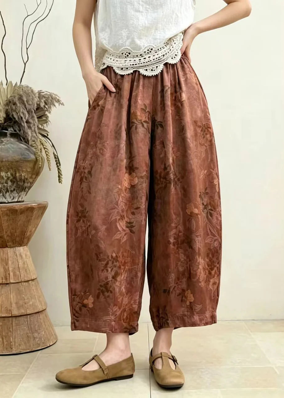 Women's Harem Crop Pants Casual Draped Style 3