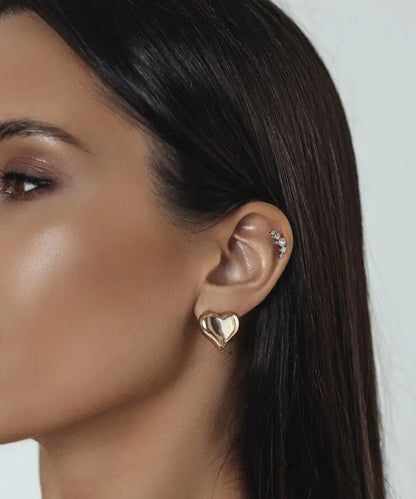 Women's Heart-Shaped Stud Earrings Classic Style 0