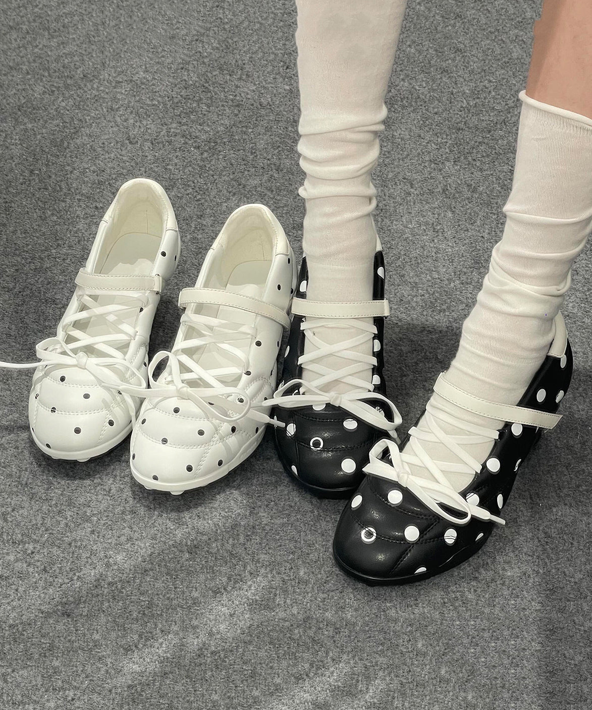 Women's High Heels Lace-Up Spliced Design Comfortable Heels 3
