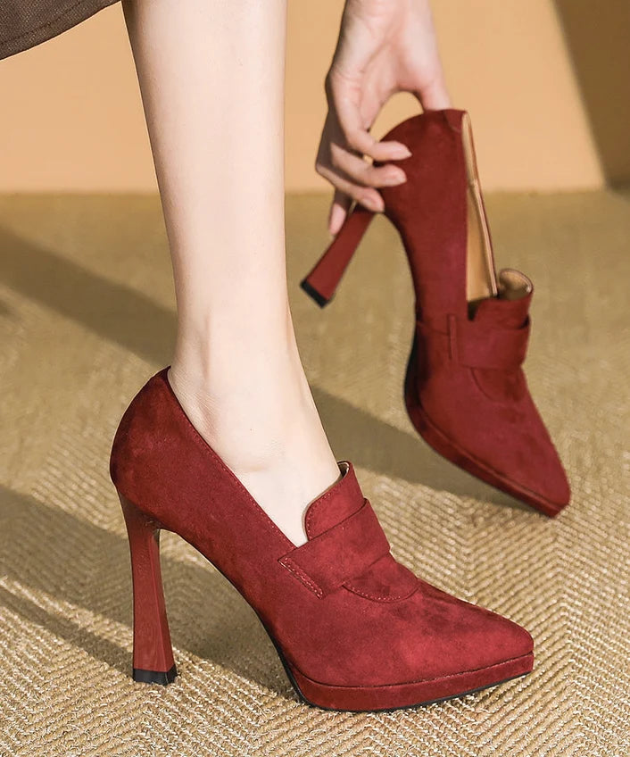 Women's High Heels Pointed Toe Spliced Design Comfortable Heels 1