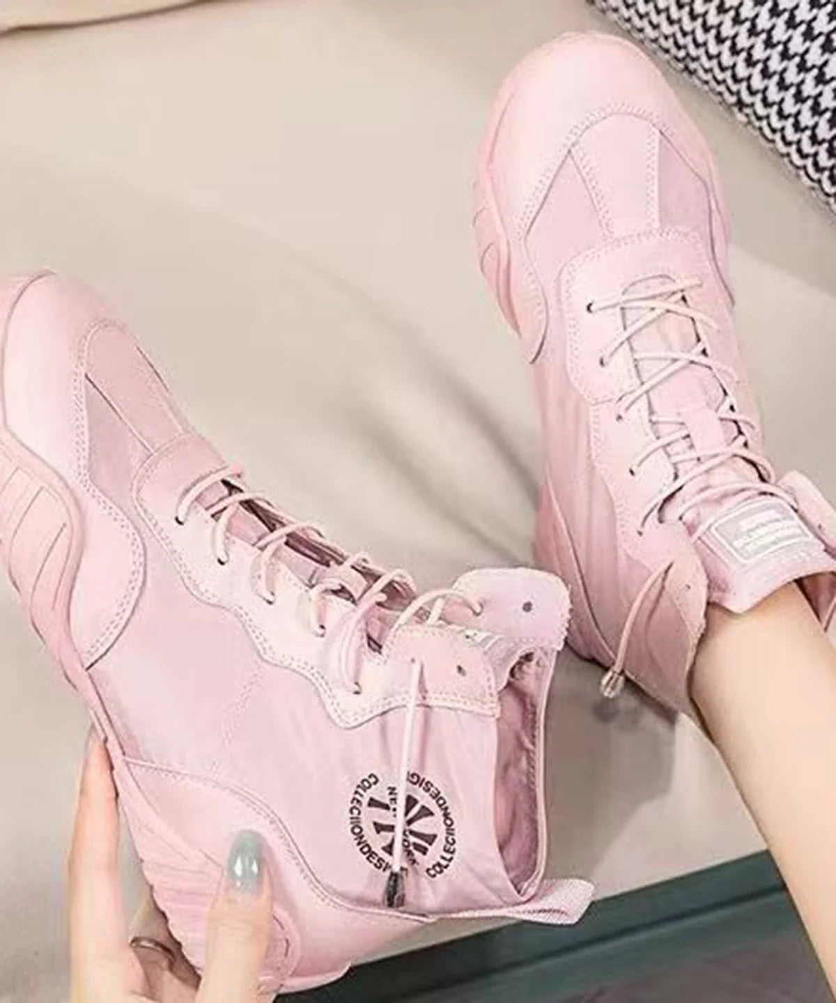 Women's High Top Sneakers Casual Lace-Up 4