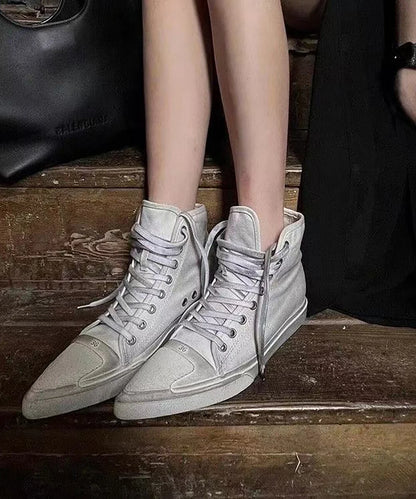 Women's High Top Wedge Sneakers Vintage Style 0