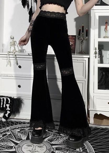 Women's High Waist Patchwork Lace Pants Fall Style 2
