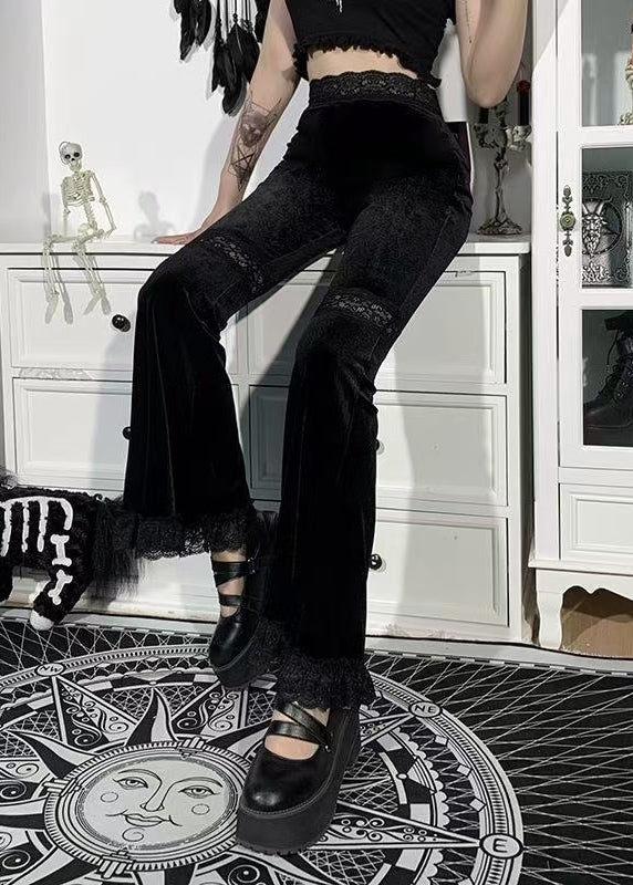 Women's High Waist Patchwork Lace Pants Fall Style 3