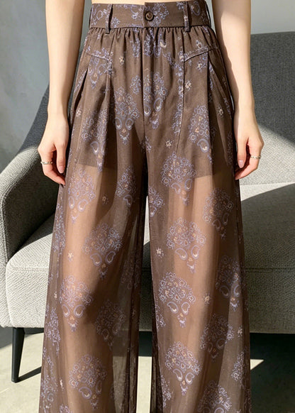 Women's High Waist Printed Sheer Pants Summer Style 2