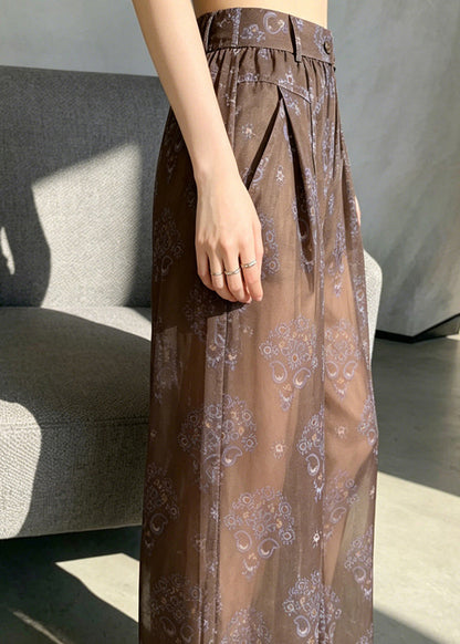 Women's High Waist Printed Sheer Pants Summer Style 3