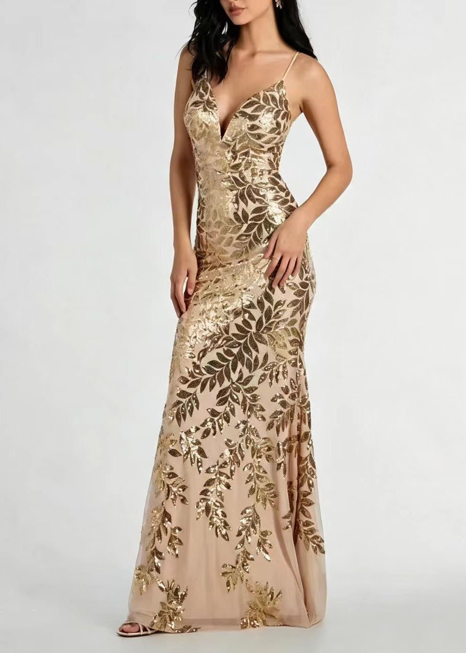 Women's Holiday Dress V Neck Backless Sleeveless 1