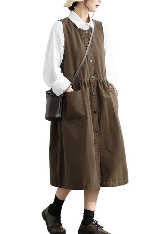Women's Holiday Dress with Oversized Pockets Relaxed Fit 0